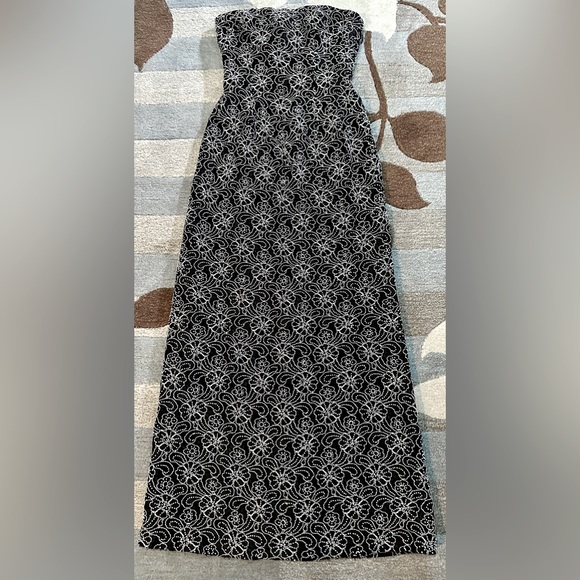 Carmen Marc Valvo Collection Strapless Embellished Floral Maxi Evening Gown B2 - Picture 3 of 11